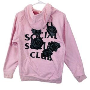 Anti Social Social Club Bat Emoji Hoodie Women’s S Pink Graphic Pullover Street